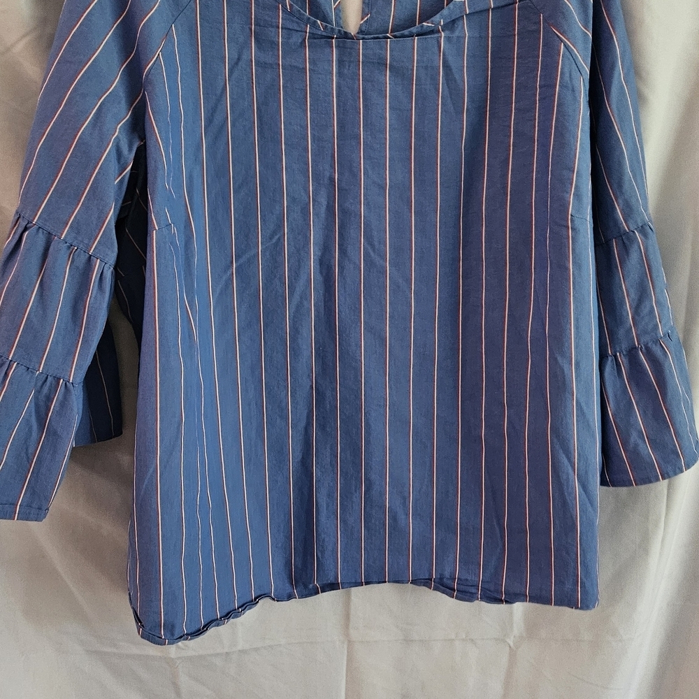 & Other Stories Blue and Pink Striped Blouse